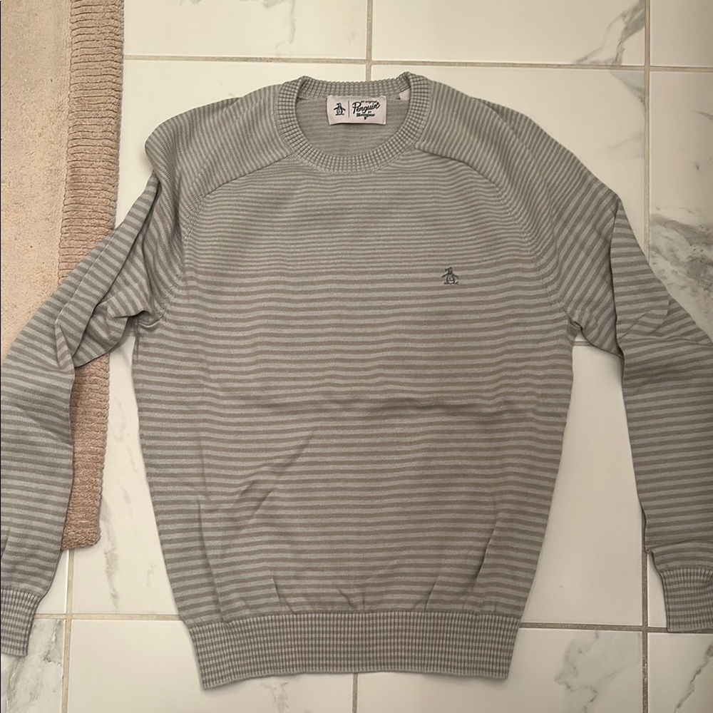 Original Penguin Men's Striped Sweater - Gray